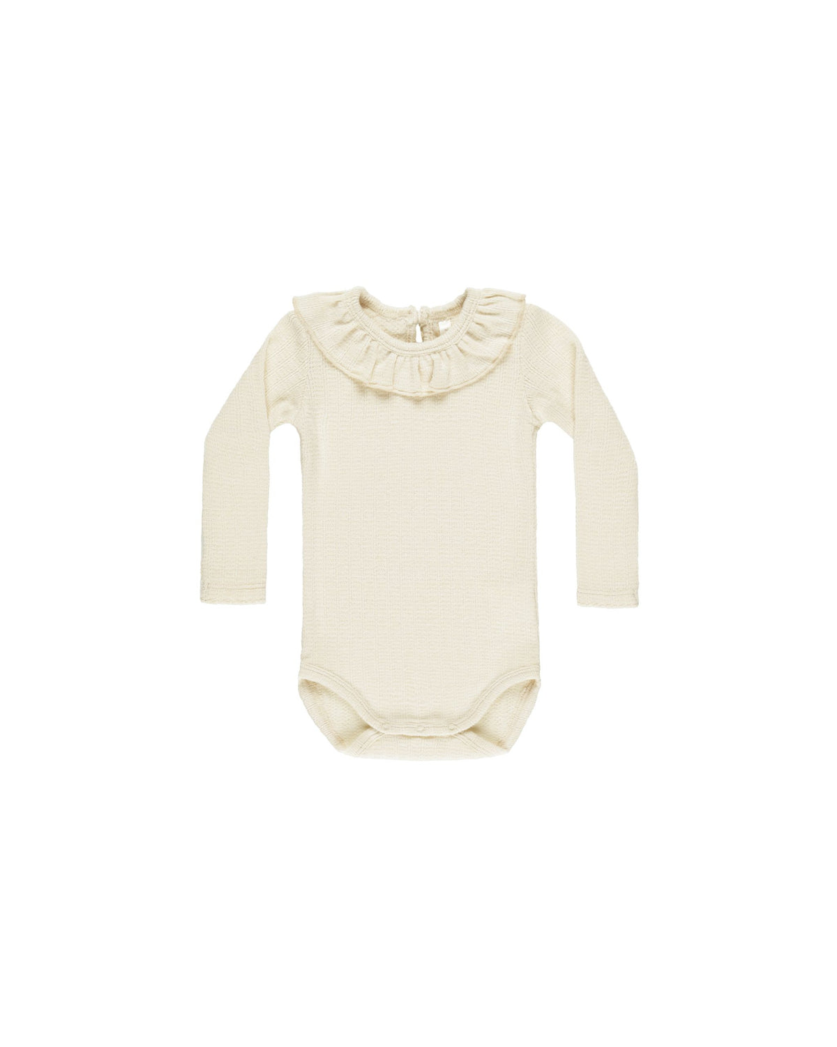 Natural Ruffle Collar Bodysuit