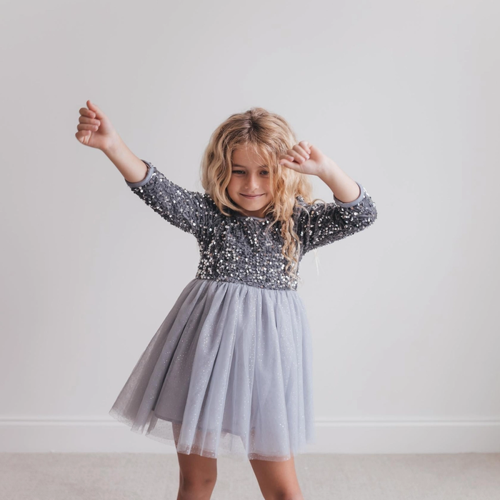 Silver Sequin Tutu Dress