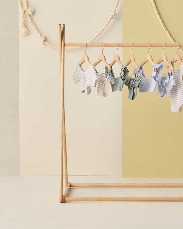 Periwinkle Stripe Cropped Rashguard Set