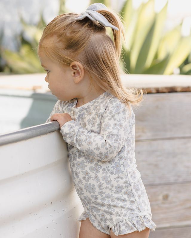 Blue Floral Olivia Rashguard One-Piece