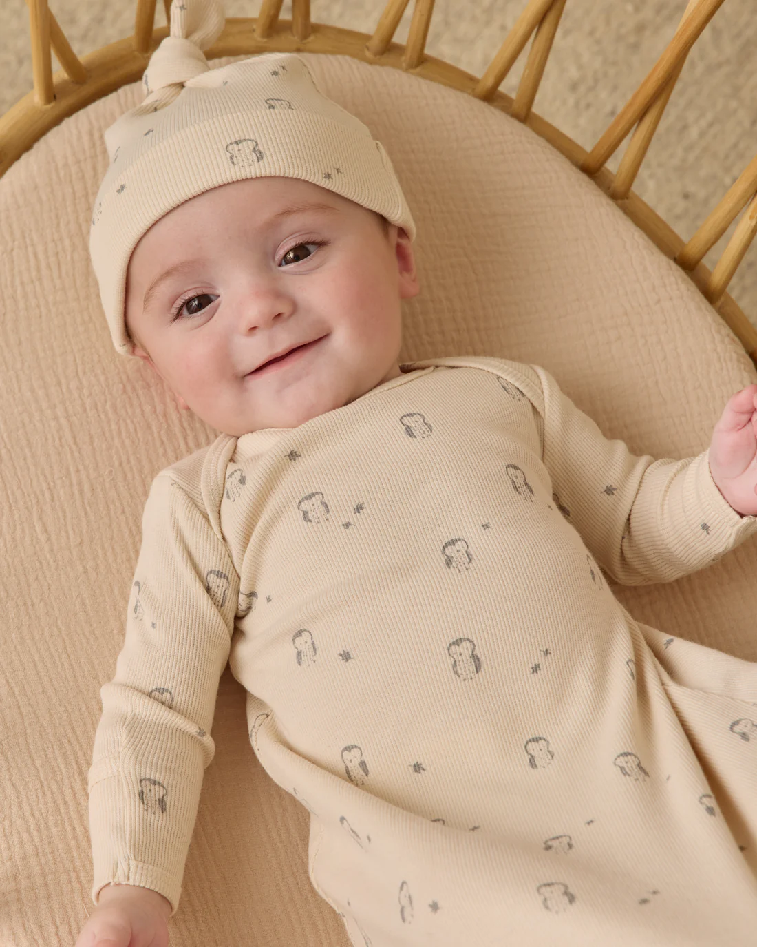 Owls Knotted Gown Set