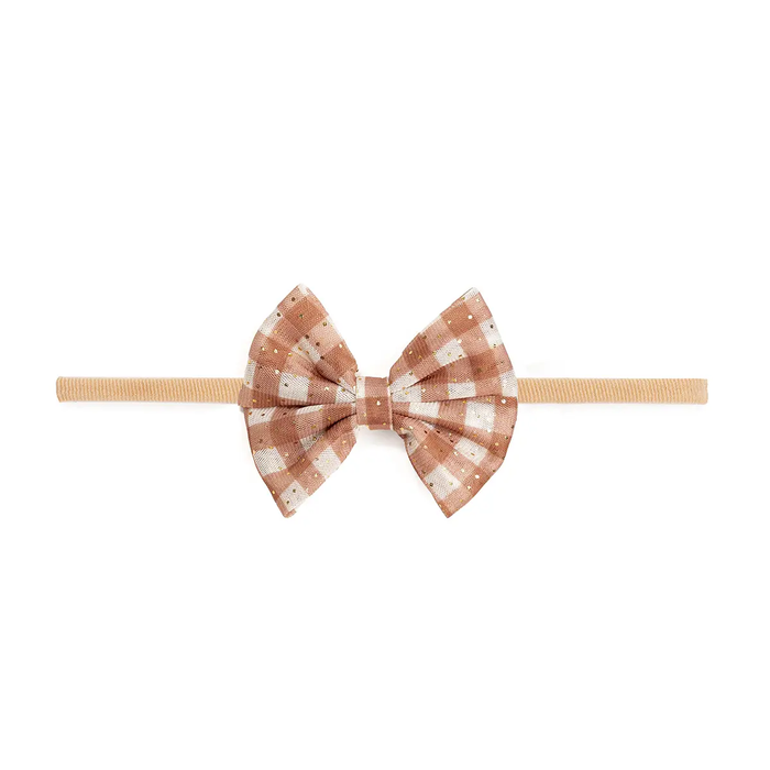 Gingham Tulle Bow Headband