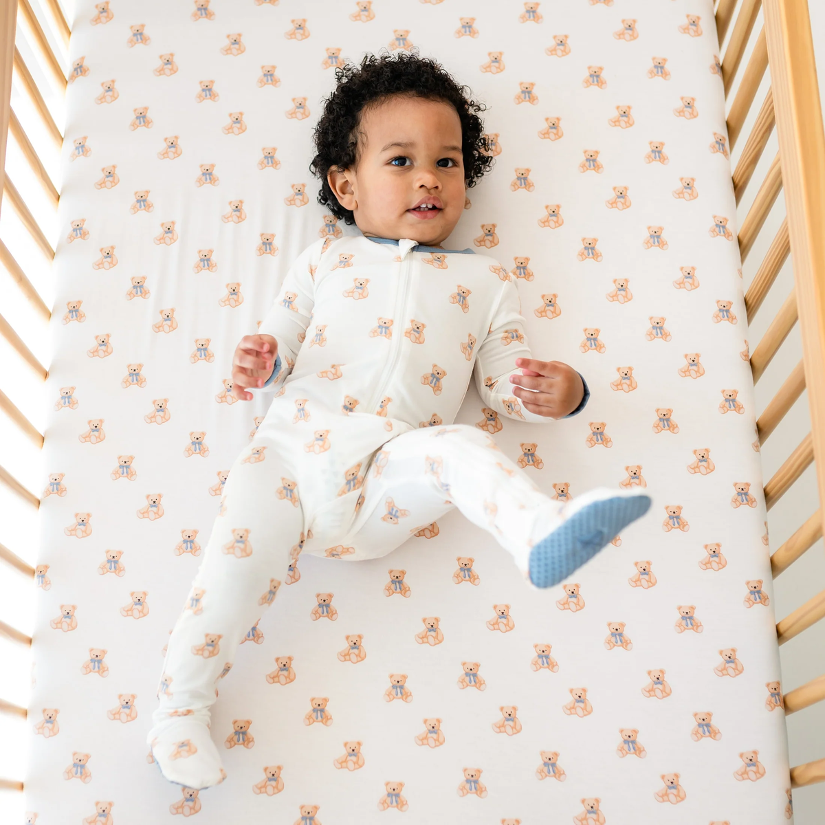 Teddy Bear Zippered Footie