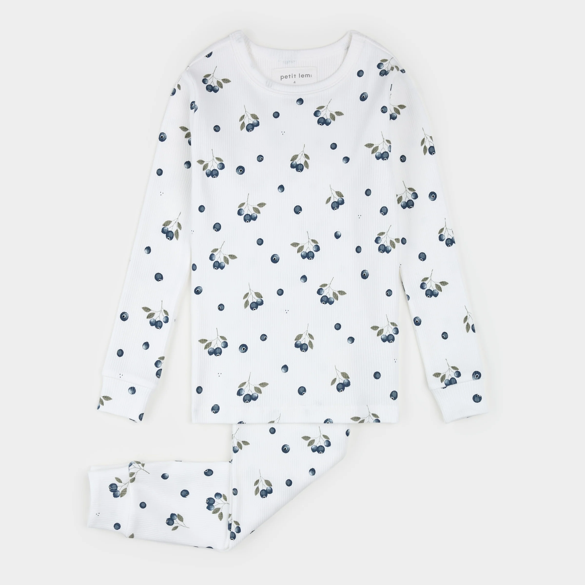 Blueberries Ribbed Pajama Set