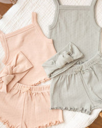 Sage Pointelle Tank + Shortie Set