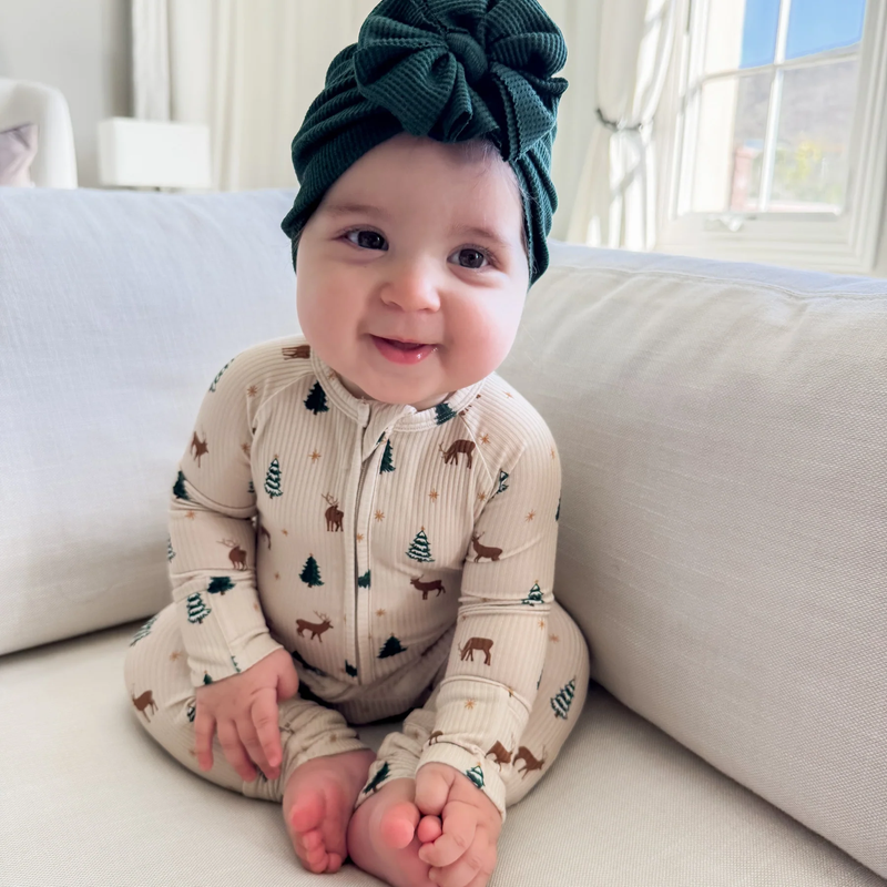 Reindeer Forest Bamboo Zip Romper