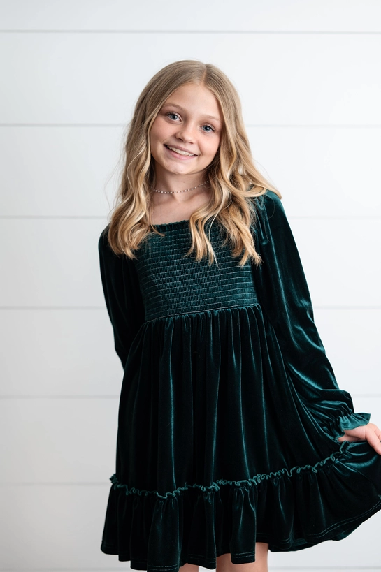 Velvet Smocked Holiday Dress
