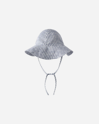 Marine Gingham Floppy Sun Hat