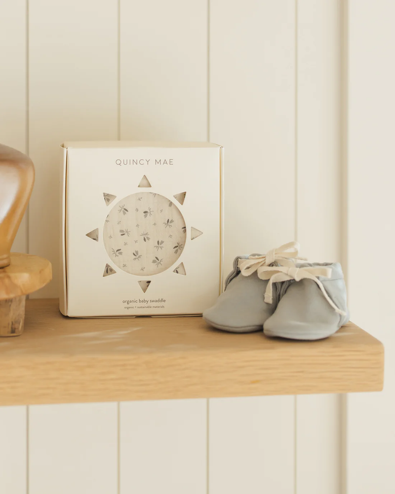 Steel Blue Baby Booties