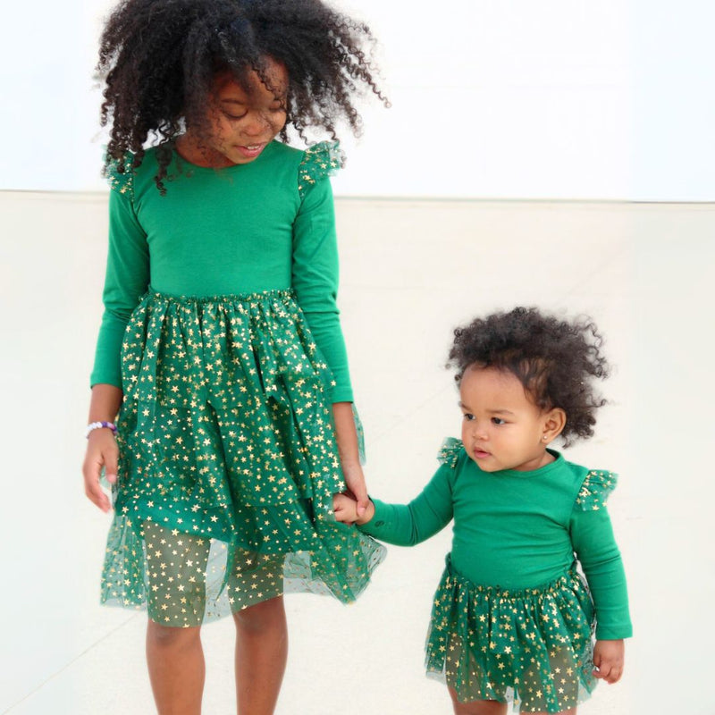 Emerald Shimmer Tutu Dress