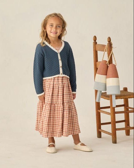 Poppy Gingham Tiered Midi Skirt