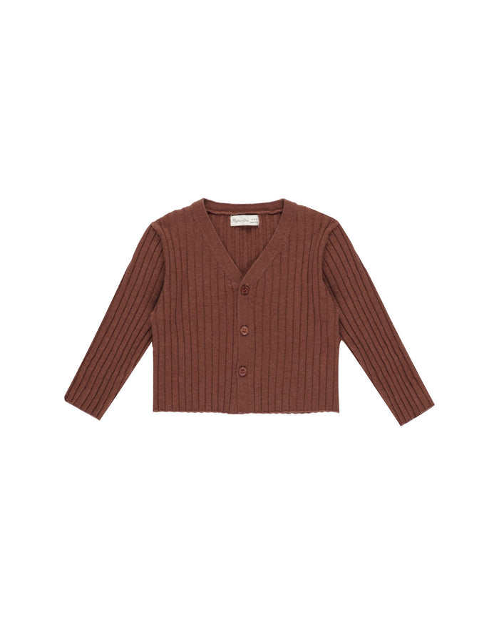 Brick Long Sleeve Knit Button Top