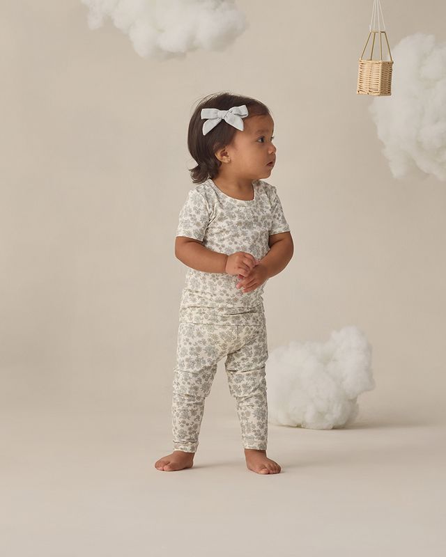 Blue Floral Bamboo Pajama Set