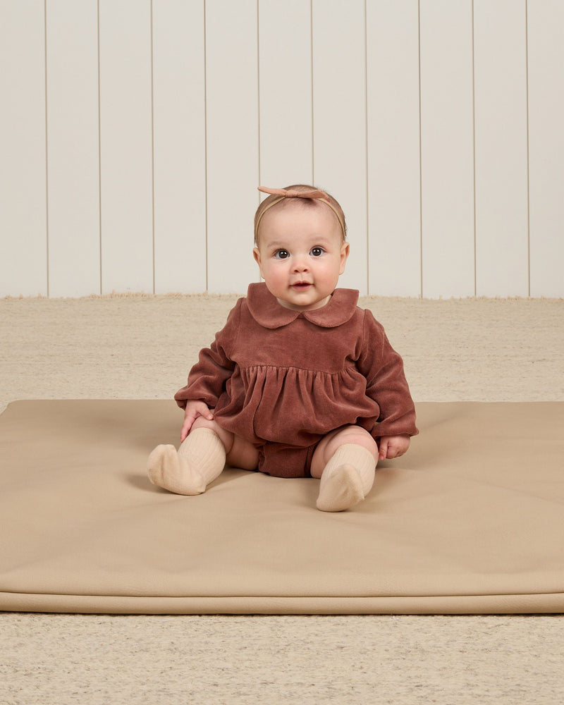 Cranberry Velour Romper