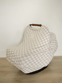 Taupe Checkered Bamboo Multi-Use Cover