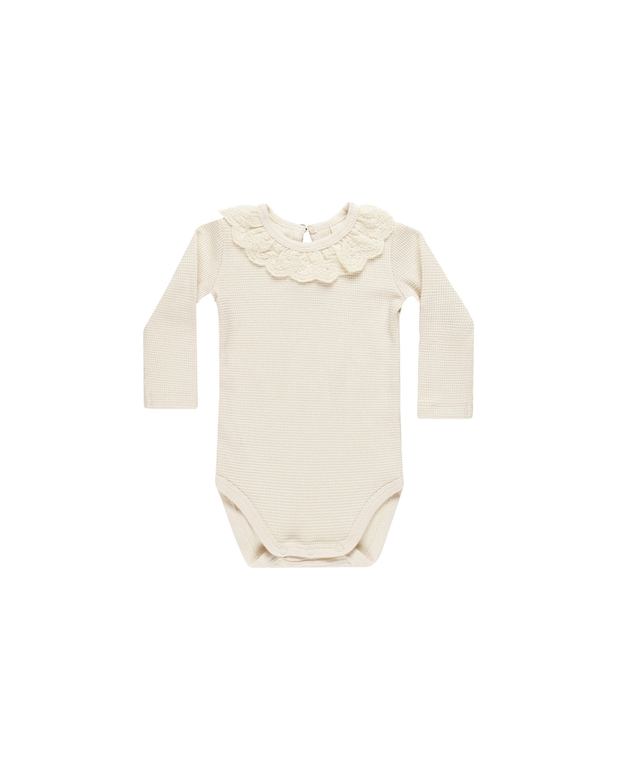 Natural Ruffle Collar Bodysuit