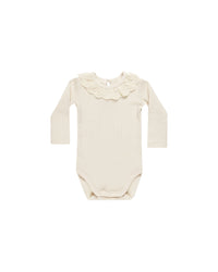 Natural Ruffle Collar Bodysuit