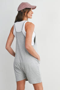 Heather Grey Maternity Romper