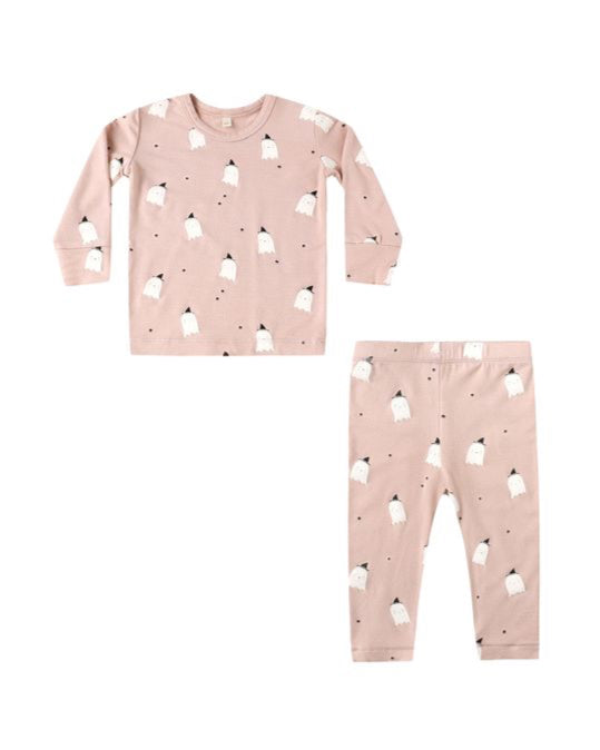 Pink Ghost Bamboo Pajama Set