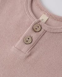 Blush Ribbed Henley Bodysuit