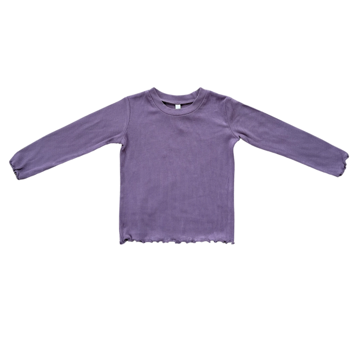 Plum Bamboo Lettuce Hem Tee
