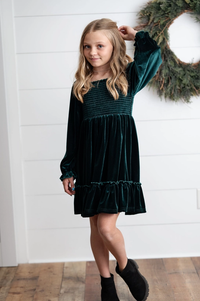 Velvet Smocked Holiday Dress