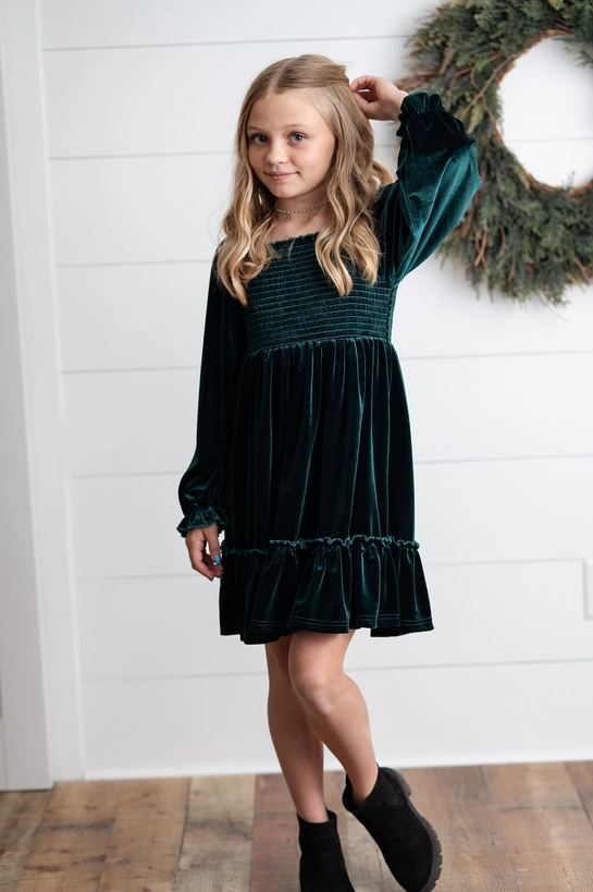Velvet Smocked Holiday Dress