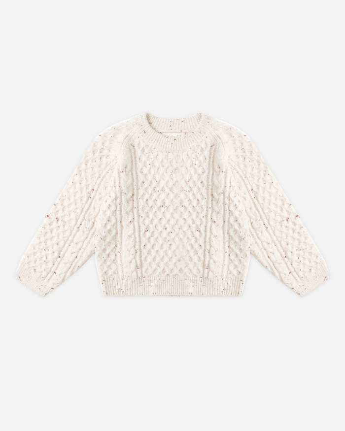 Speckled Cable Knit Sweater