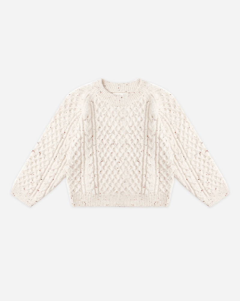 Speckled Cable Knit Sweater