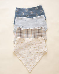 Blue Plaid + Twinkle Bandana Scarf 2pk