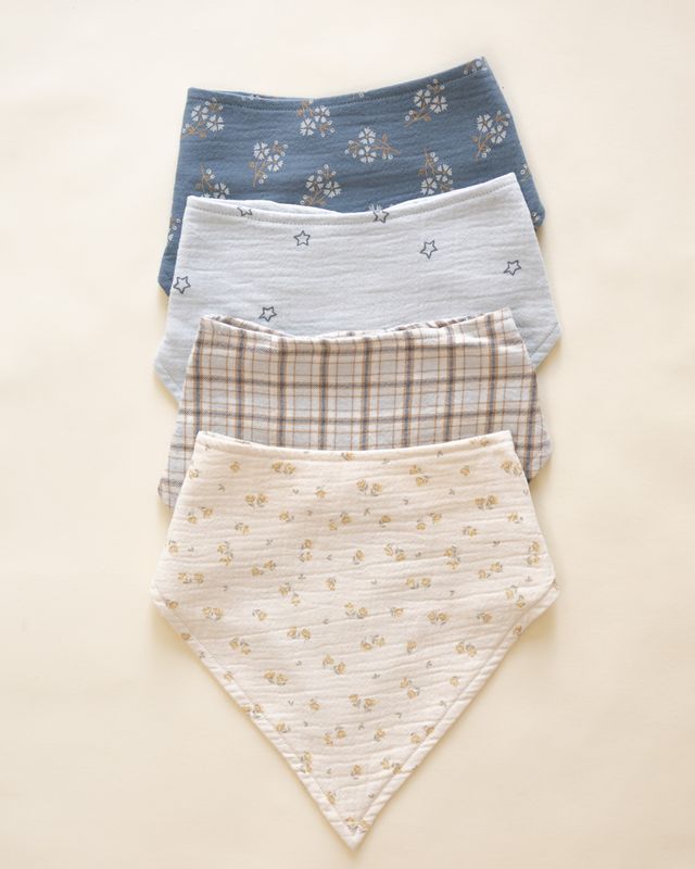 Blue Plaid + Twinkle Bandana Scarf 2pk