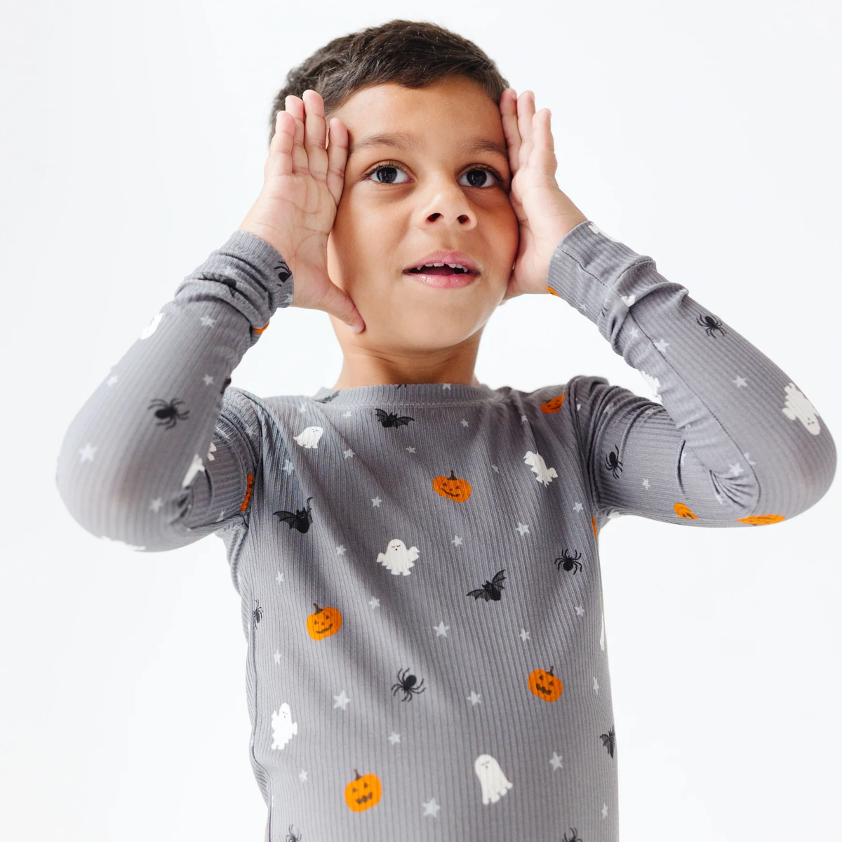 Halloween Boo Crew Small Ribbed Pajama Set