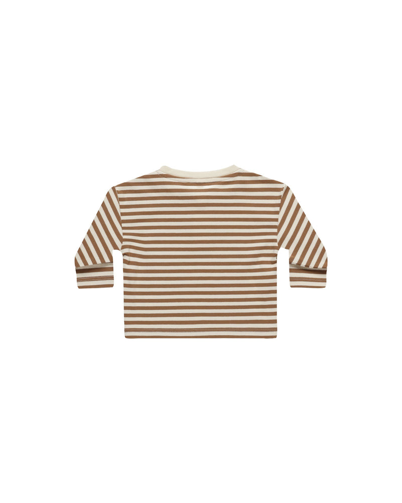 Cinnamon Stripe Henley Tee