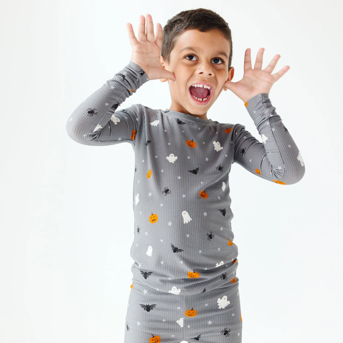 Halloween Boo Crew Small Ribbed Pajama Set