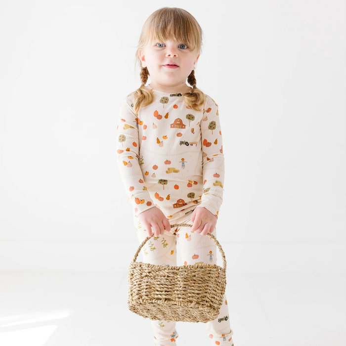 Pumpkin Patch Small Ribbed Pajama Set