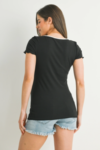Black Bow Maternity Top