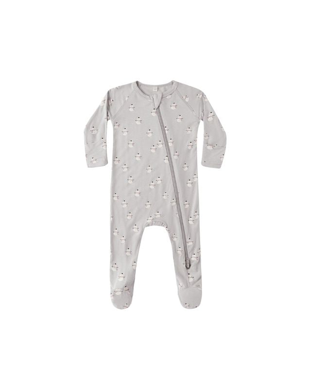 Snowmen Bamboo Zip Footie