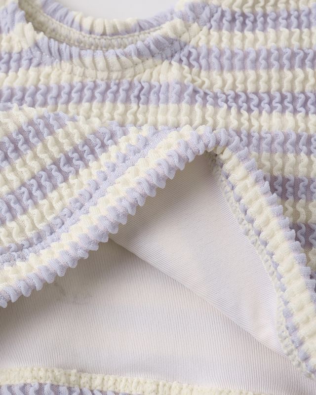 Periwinkle Stripe Cropped Rashguard Set