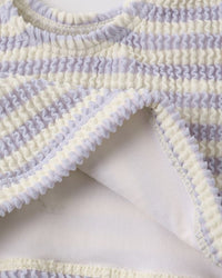 Periwinkle Stripe Cropped Rashguard Set