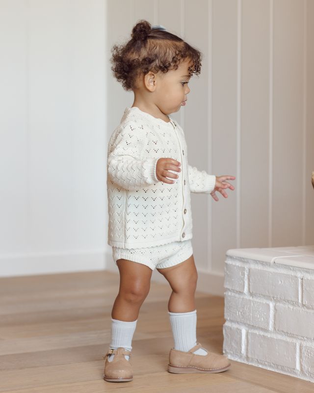 Natural Scalloped Cardigan