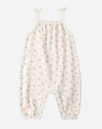 Baby romper with floral pattern on a white background