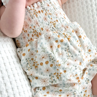 Whimsical Floral Bamboo Ruffle Romper