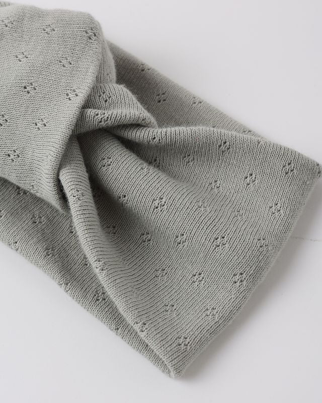 Sage Pointelle Knotted Headband
