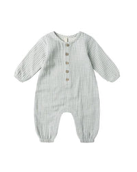 Blue Gingham Woven Jumpsuit