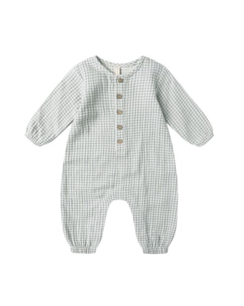 Blue Gingham Woven Jumpsuit