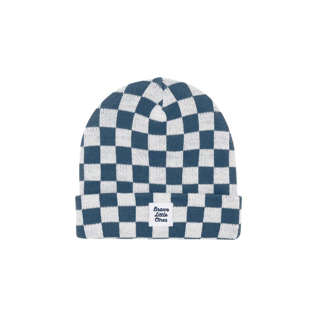 Dark Steel Blue Checkered Beanie