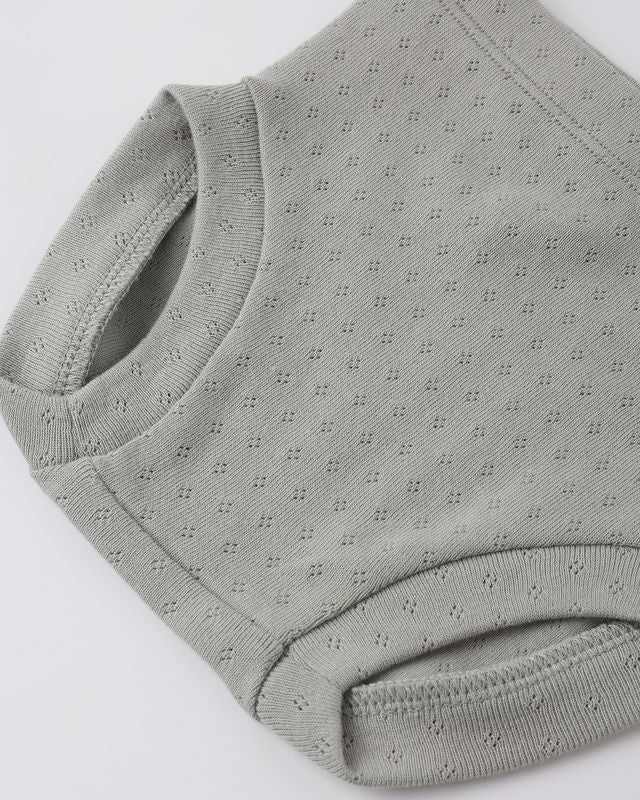 Sage Pointelle Ruffle Dress