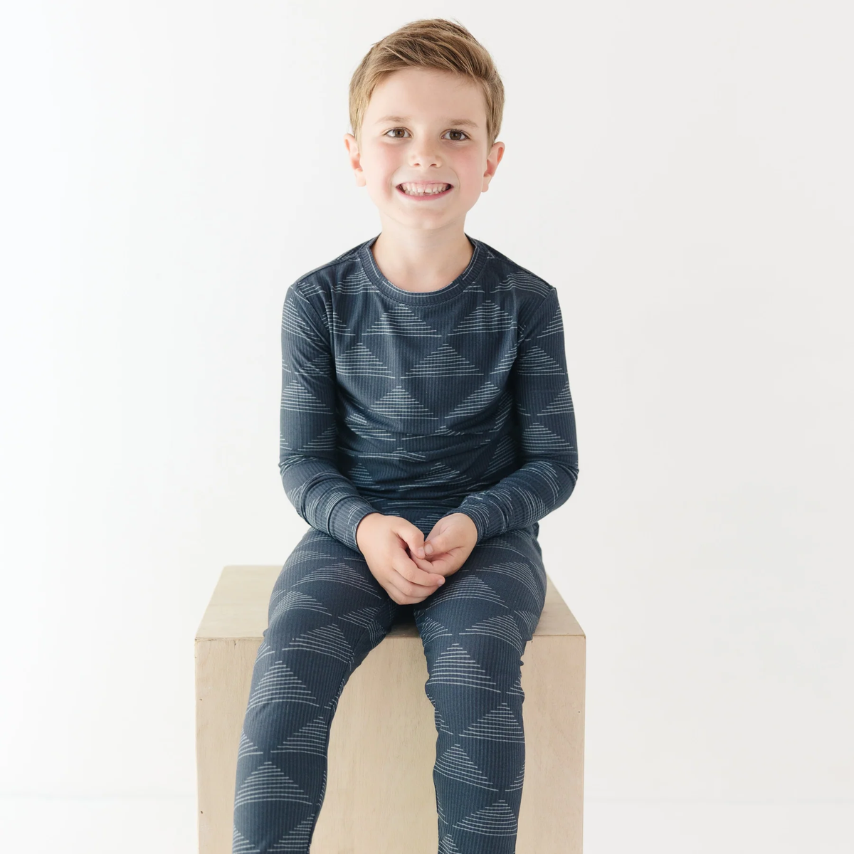 Triangles Small Ribbed Pajama Set