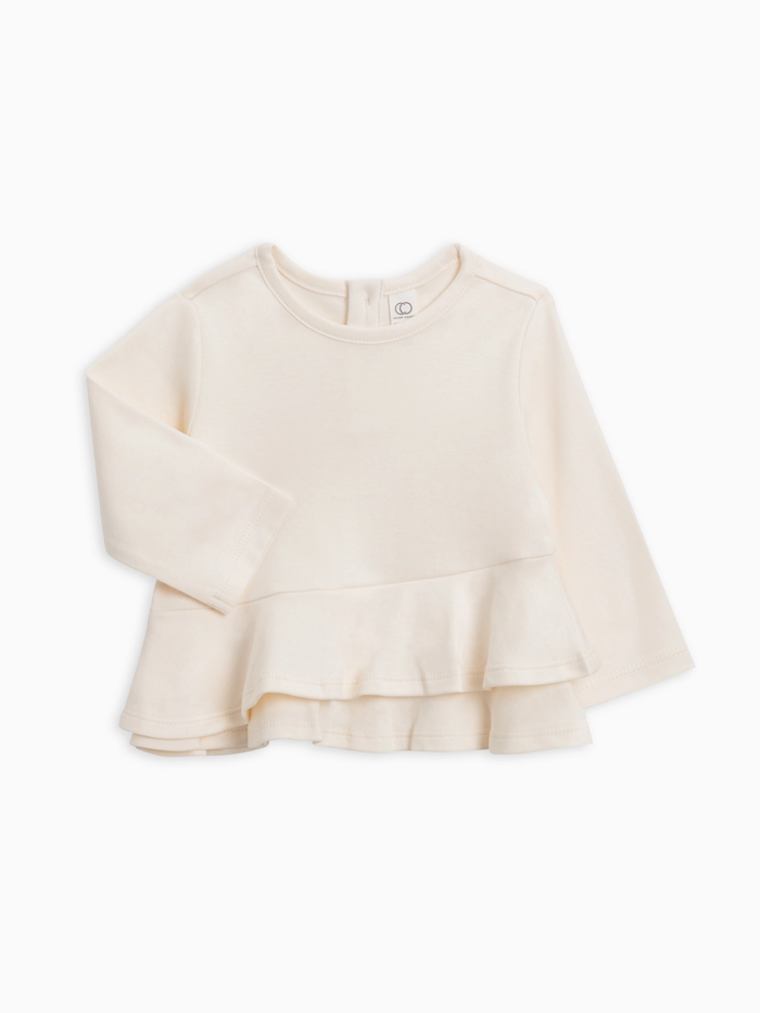 Ivory Ruffle Hem Top