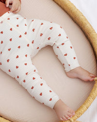 Red Hearts Ribbed Legging